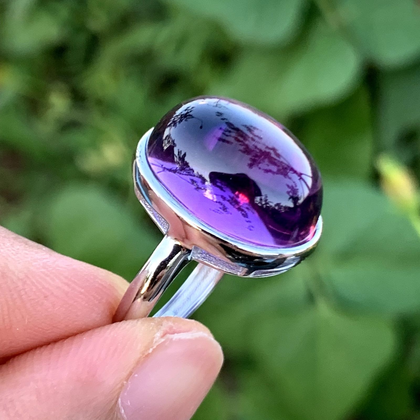 Handcrafted Natural Amethyst Sterling Silver Ring