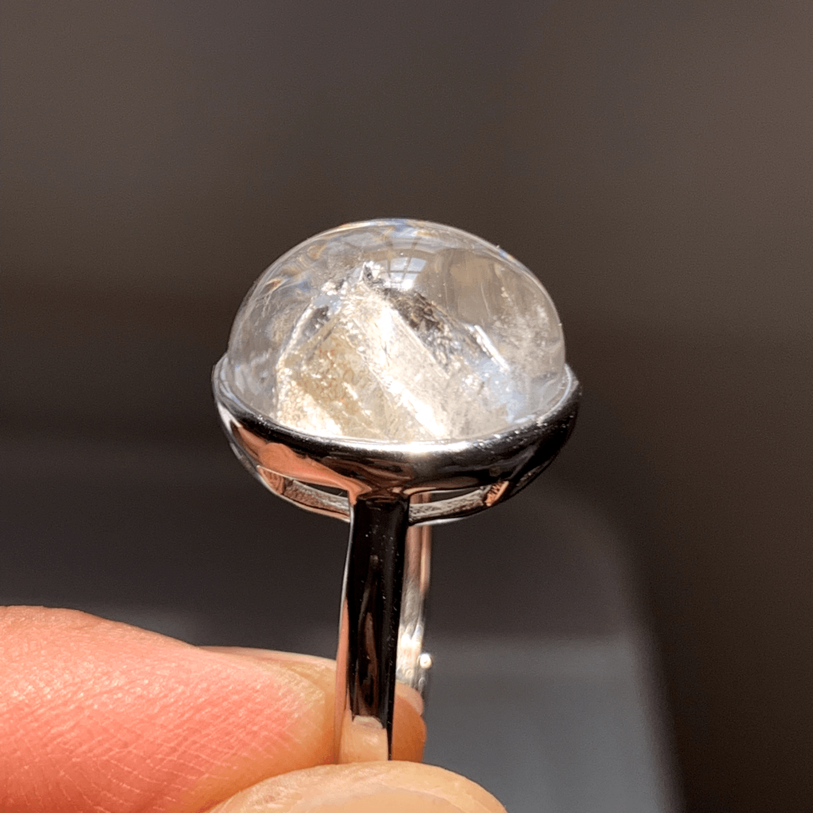 Natural Crystal in Crystal Ring, 925 Sterling Silver Quartz Ring, Quartz Within Quartz, Handmade One of a Kind Crystal Jewelry