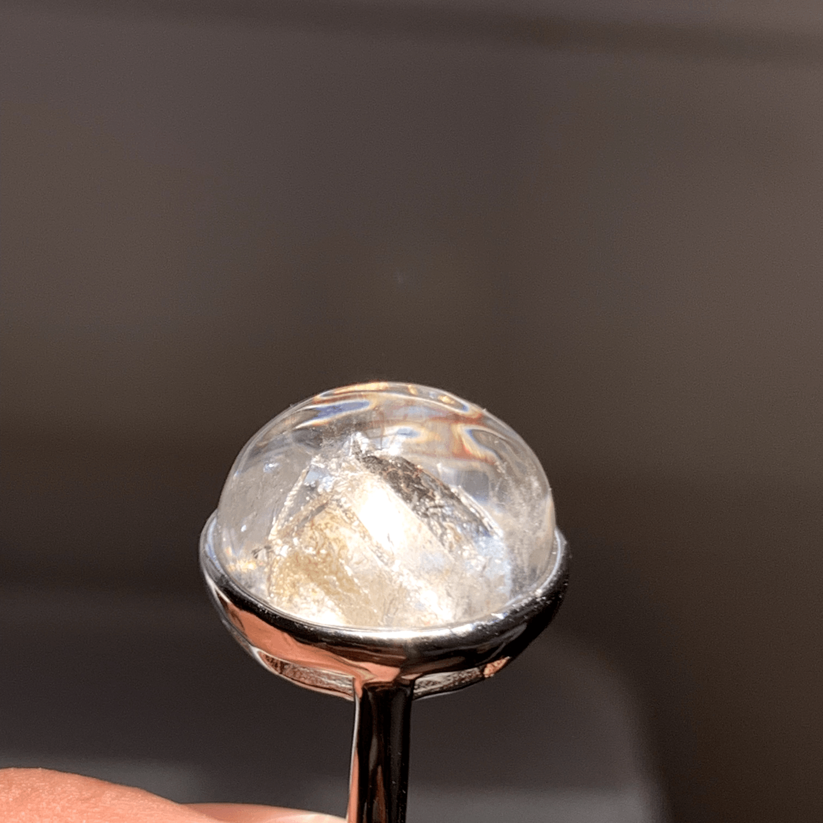 Natural Crystal in Crystal Ring, 925 Sterling Silver Quartz Ring, Quartz Within Quartz, Handmade One of a Kind Crystal Jewelry