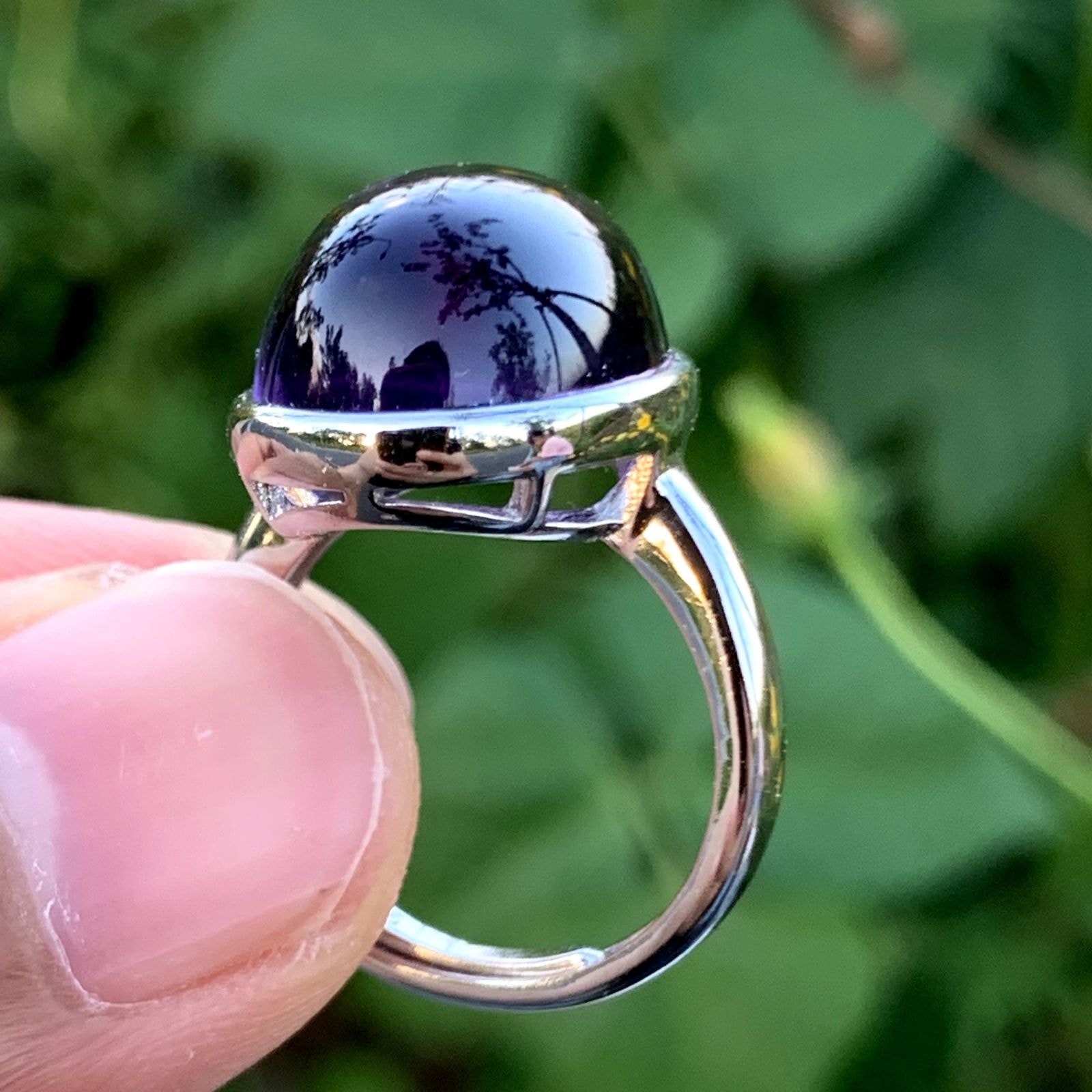 Handcrafted Natural Amethyst Sterling Silver Ring