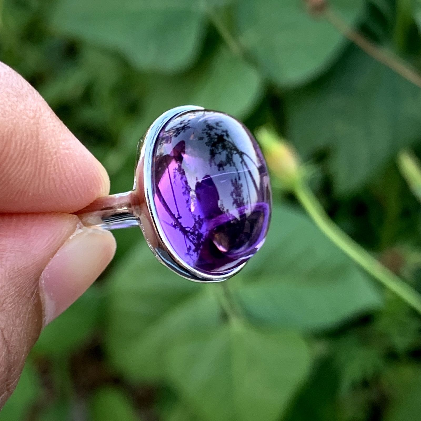 Handcrafted Natural Amethyst Sterling Silver Ring