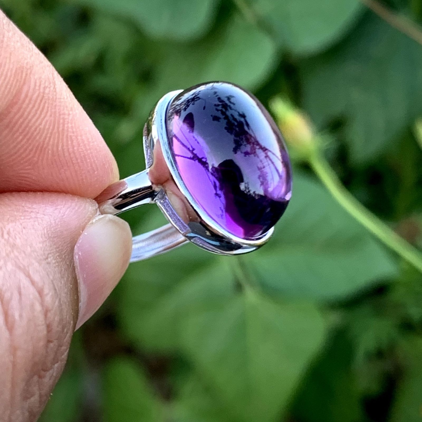 Handcrafted Natural Amethyst Sterling Silver Ring