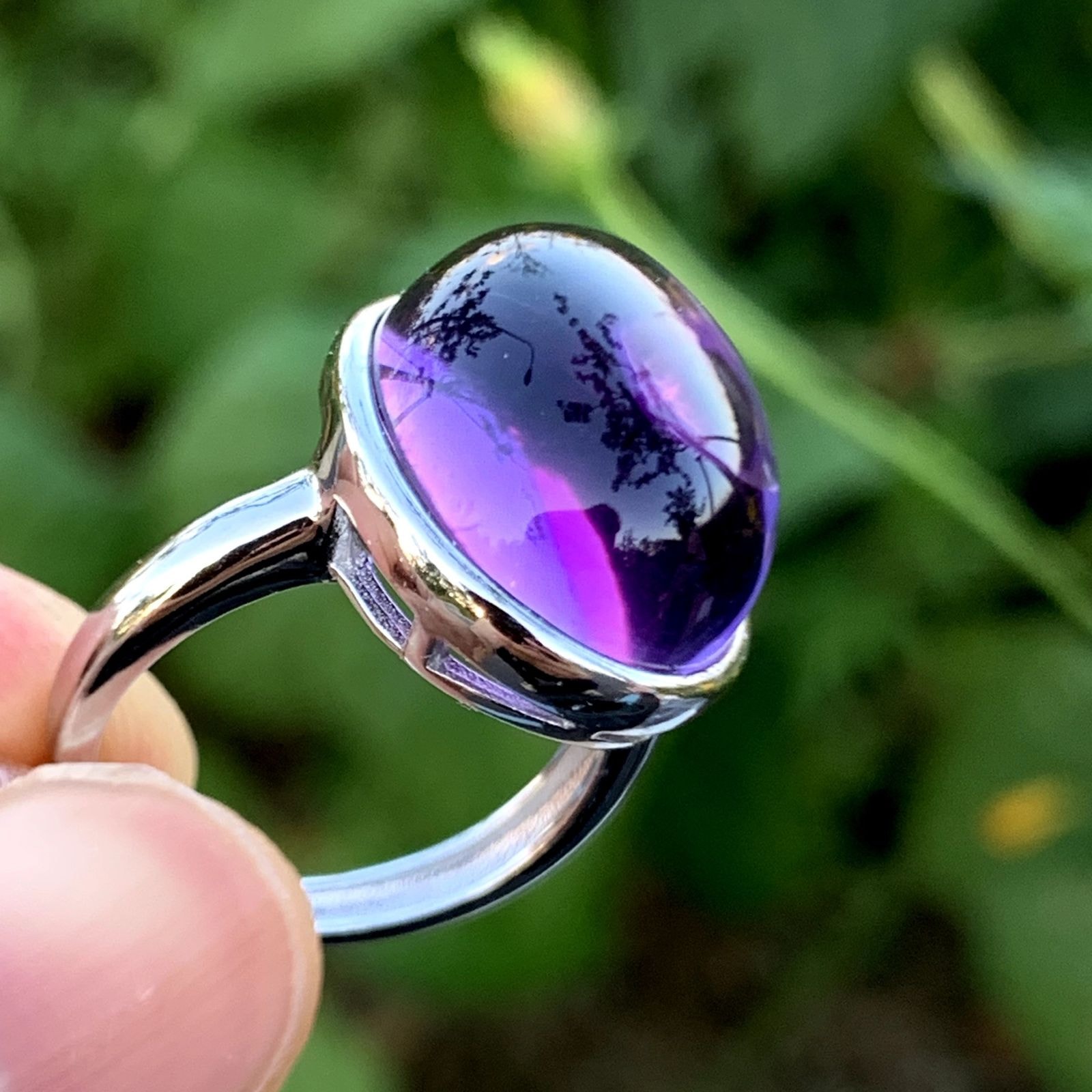 Handcrafted Natural Amethyst Sterling Silver Ring