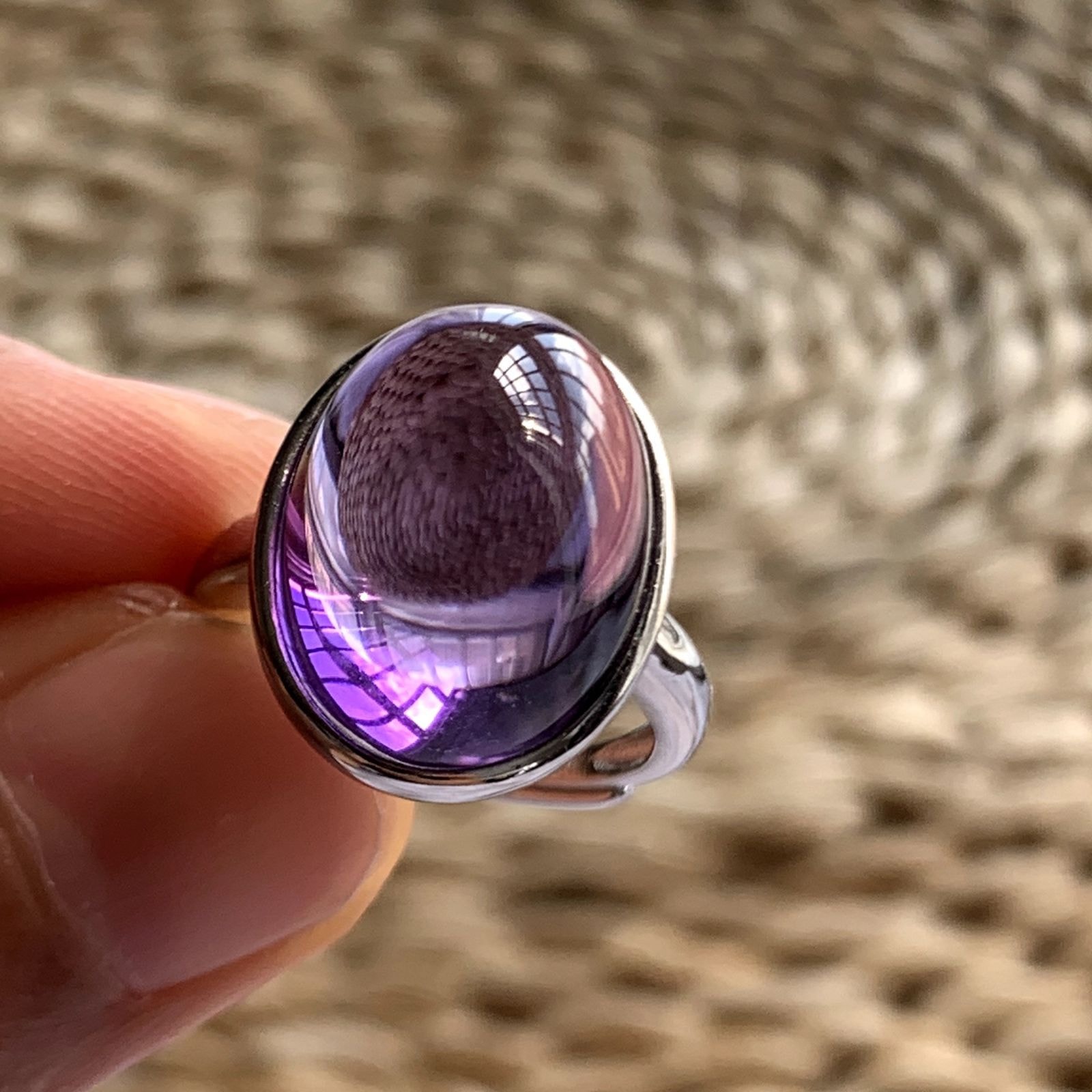 Handcrafted Natural Amethyst Sterling Silver Ring
