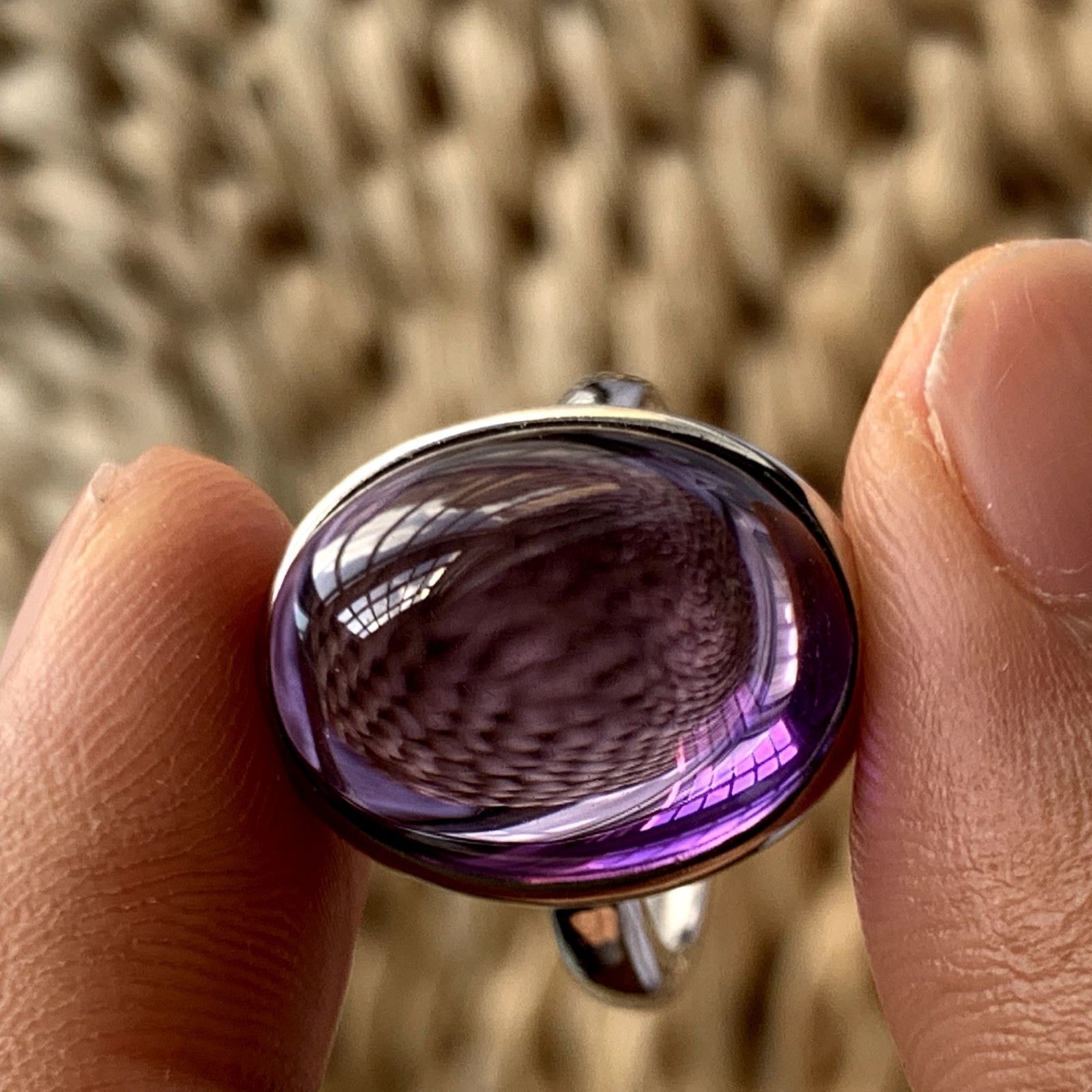 Handcrafted Natural Amethyst Sterling Silver Ring