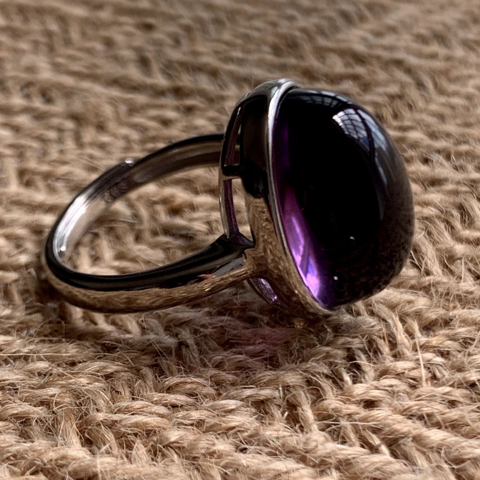 Handcrafted Natural Amethyst Sterling Silver Ring